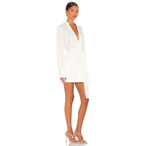 Revolve Significant Other Amalfi Long Sleeve Drape Mini Dress Elegant Bridal - Picture 2 of 12